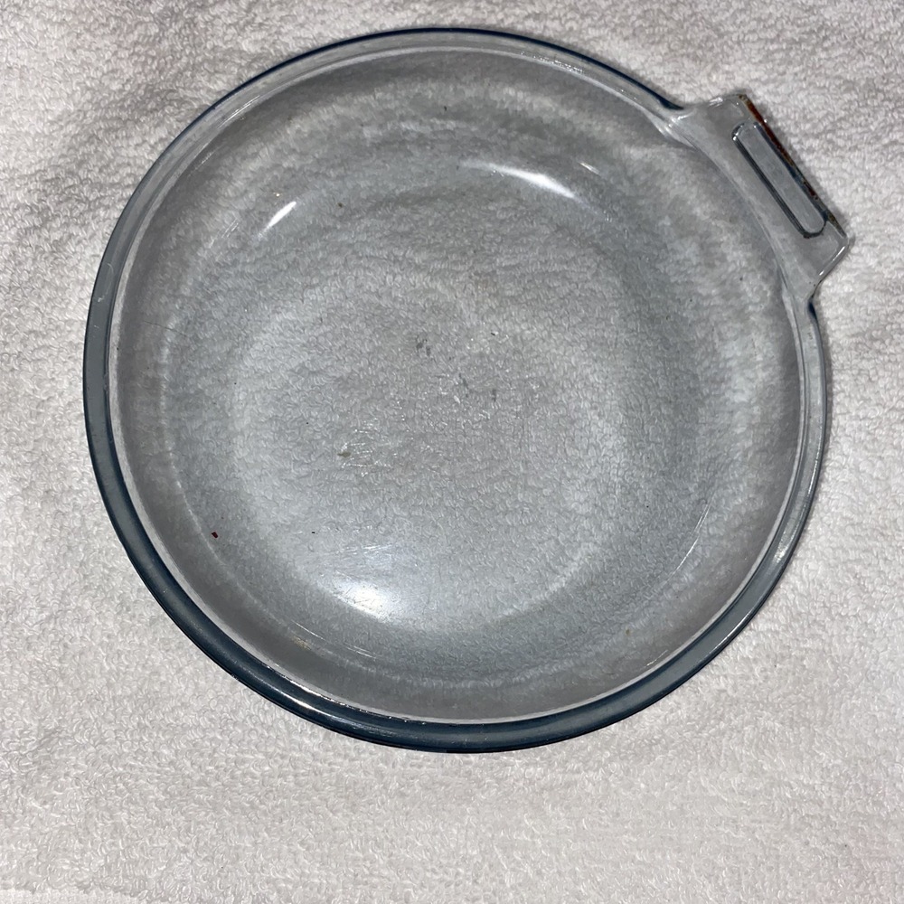 VINTAGE 1940'S PYREX FLAMEWARE Blue Tint Saucepan Bowl 832 B 7"